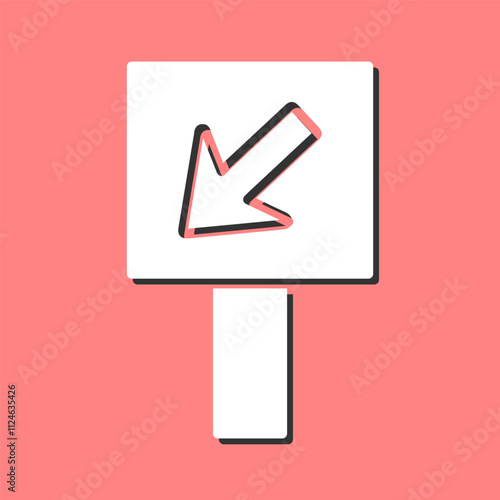 Diagonal Down-Left Arrow Vector Icon