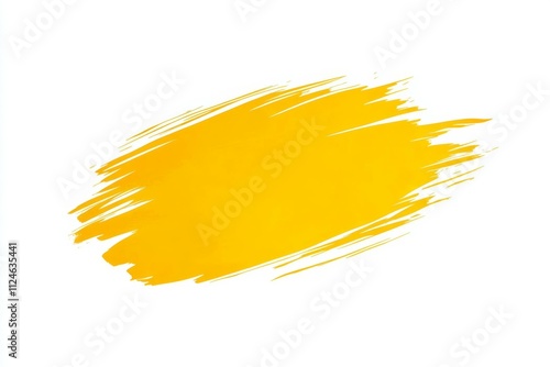 A yellow brush stroke on a white background