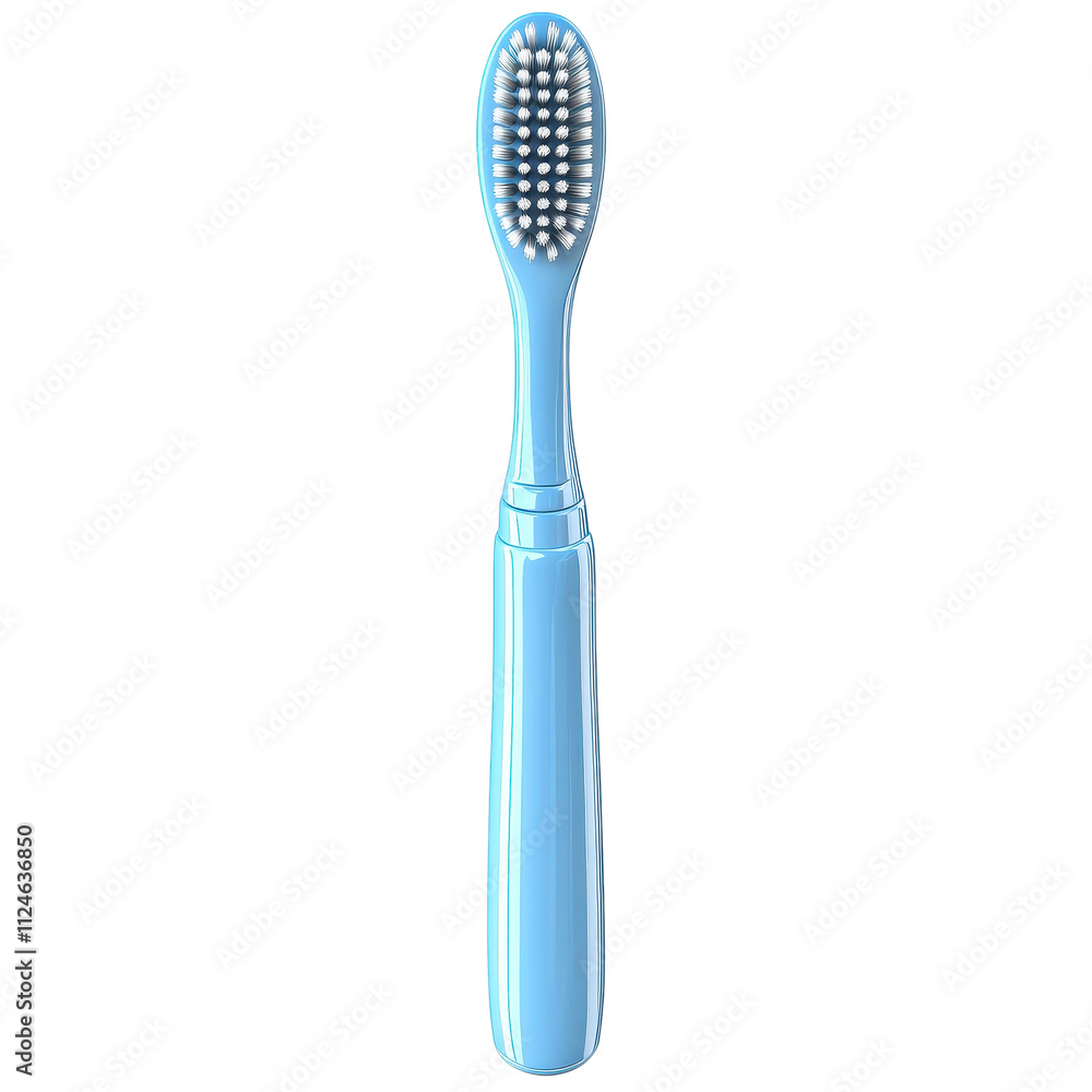 3D Toothbrush Icon with Detailed Bristles and Shading 3D Toothbrush Icon with Detailed Bristles and Shading