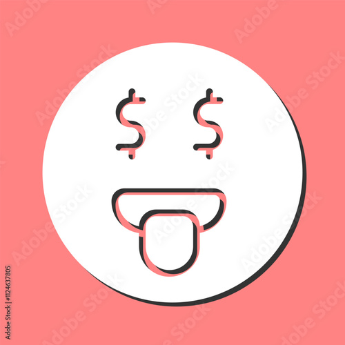 Money-Mouth Face Vector Icon
