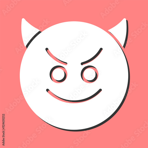 Smiling Face with Horns Vector Icon
