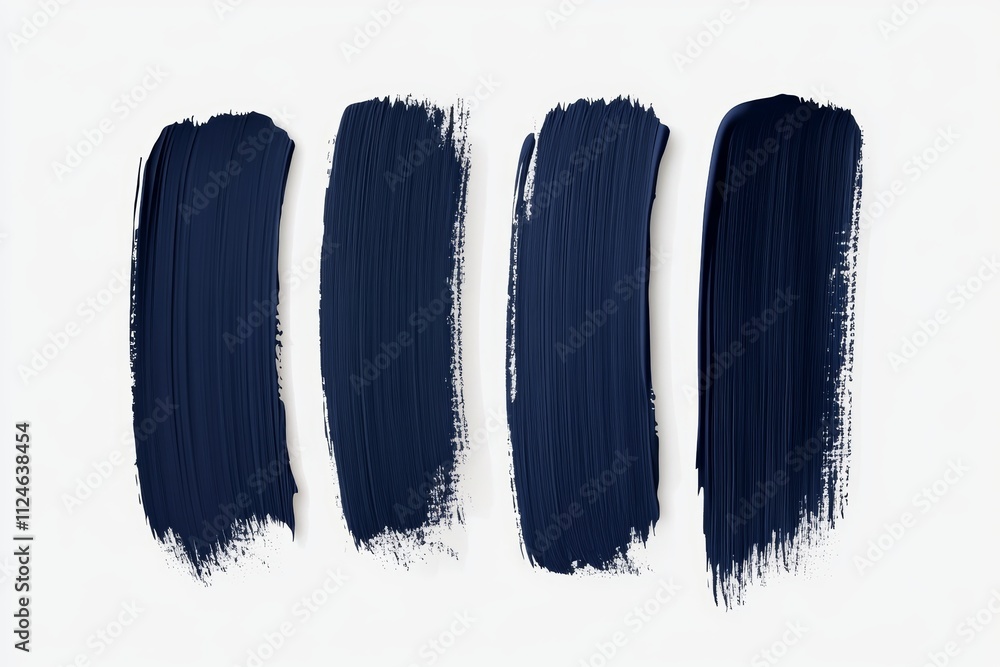 Fototapeta premium Four different shades of blue paint, each with a different brushstroke