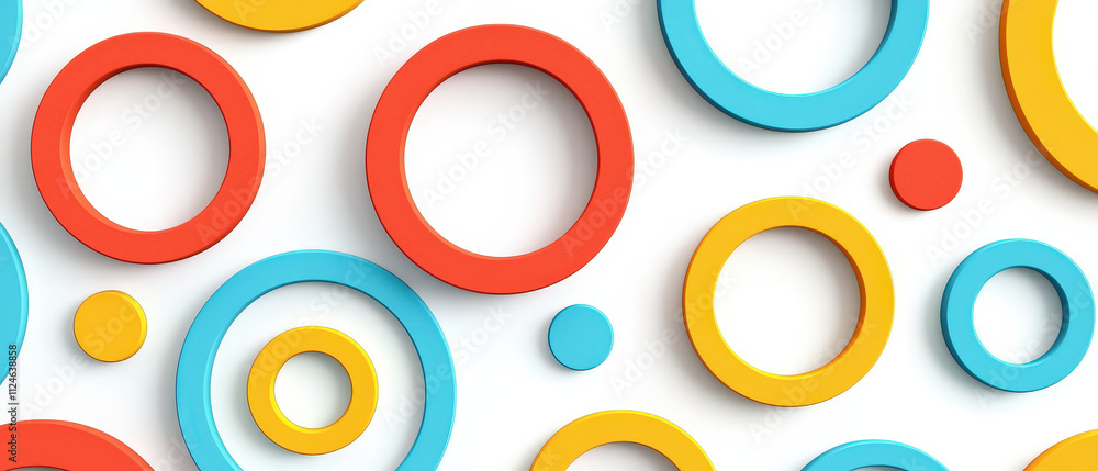 Colorful circular shapes in vibrant hues create playful and dynamic background, perfect for various design projects. arrangement of red, blue, yellow, and orange circles adds cheerful touch Colorful circular shapes in vibrant hues create playful and dynamic background, perfect for various design projects. arrangement of red, blue, yellow, and orange circles adds cheerful touch