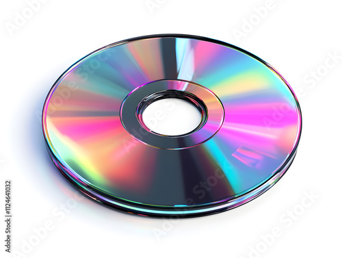 Iridescent CD or DVD Disc, Data Storage, Technology Background photo