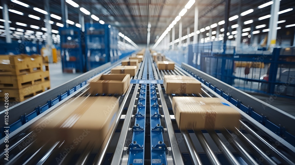 Conveyor Belt System in Warehouse for Logistics and Efficient Shipping Operations Imagery Conveyor Belt System in Warehouse for Logistics and Efficient Shipping Operations Imagery