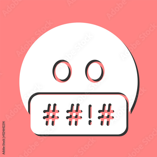 Face with Symbols on Mouth Vector Icon