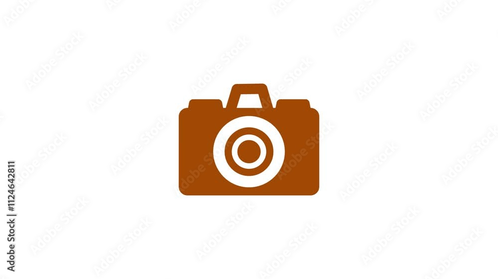 Doodle camera is shooting isolated on background. Video elements