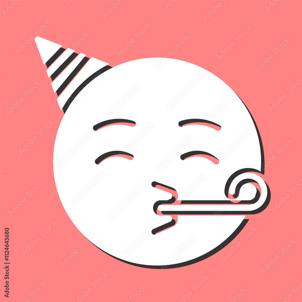 Obraz premium Partying Face Vector Icon