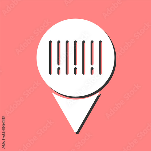 Barcode Location Vector Icon