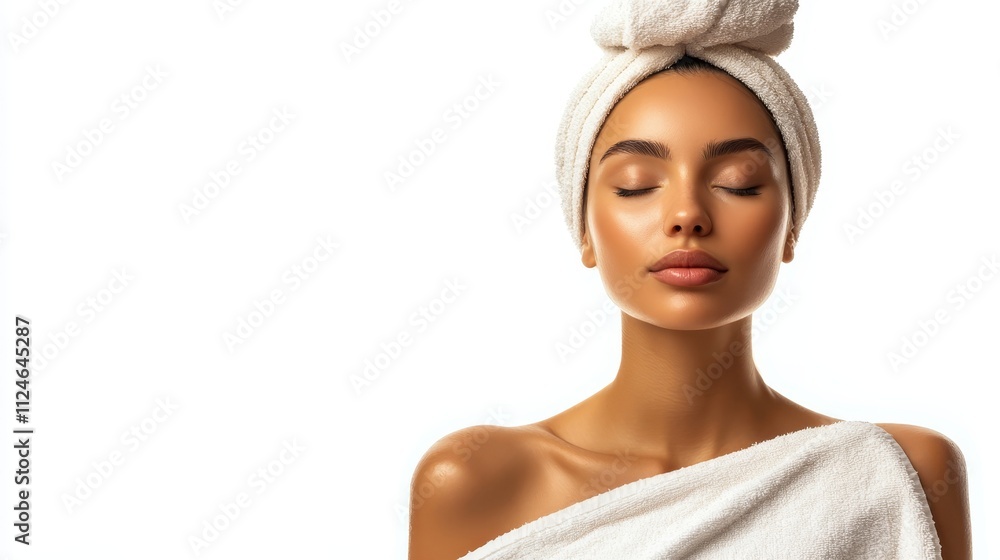 Serene Woman Spa Skincare Towel Beauty Wellness Serene Woman Spa Skincare Towel Beauty Wellness
