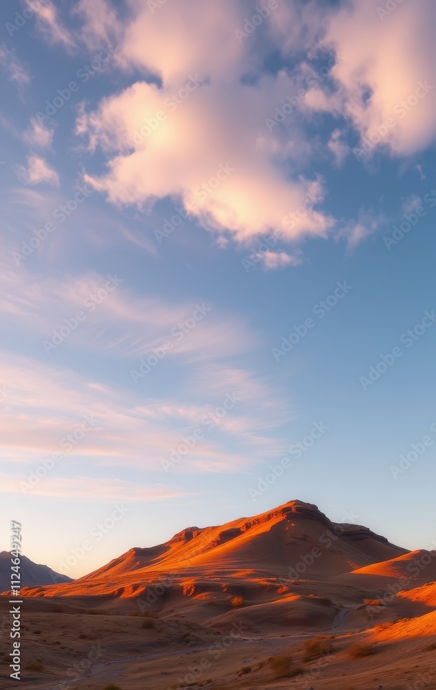 Golden Desert Hills Under a Pink Sky Golden Desert Hills Under a Pink Sky