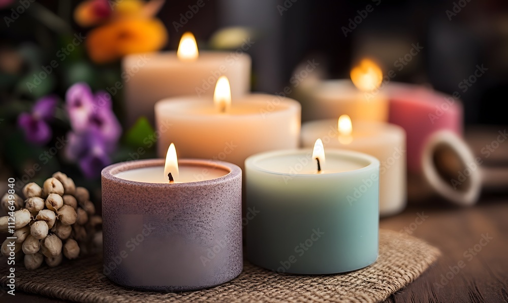 mordern Candles focus candles blur around,generation AI mordern Candles focus candles blur around,generation AI
