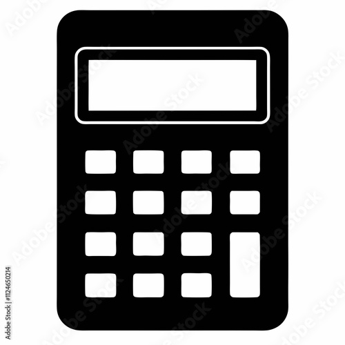 Black Silhouette Vector Illustration of a Calculator