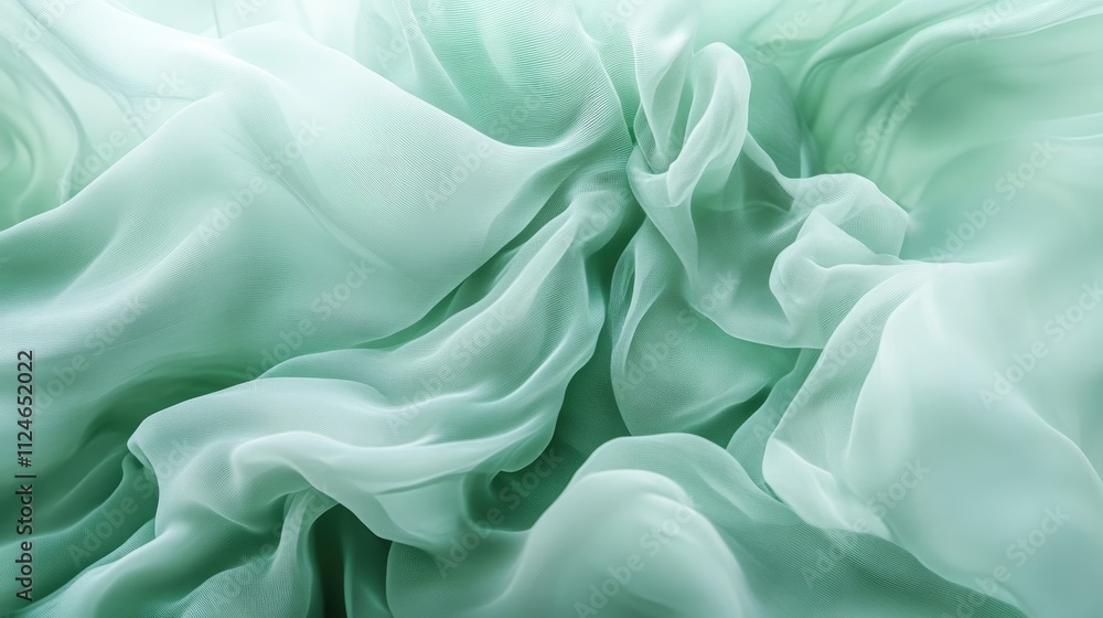 Fototapeta premium a poetic marriage of mint green and seafoam blue abstract shape,