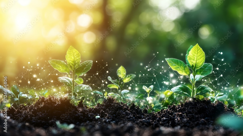 Seedlings Growing in Sunlight Nature Ecology Growth Seedlings Growing in Sunlight Nature Ecology Growth