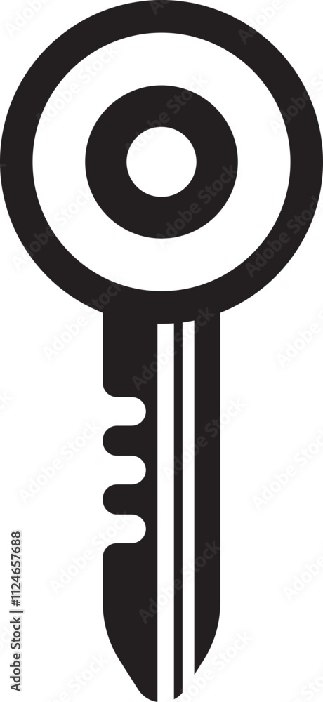 Simple Black and White Key Icon Simple Black and White Key Icon