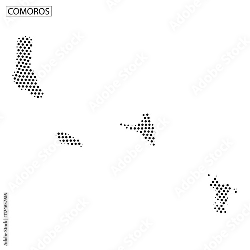 Comoros map outline demonstrating geographical features and island locations clearly