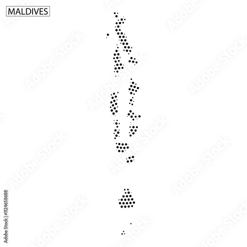 Maldives illustrated map showcasing unique island formations and turquoise waters