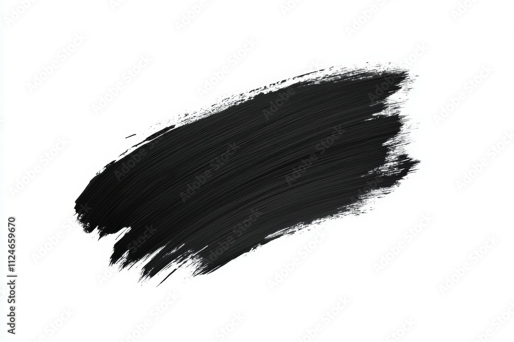 A black brush stroke on a white background A black brush stroke on a white background