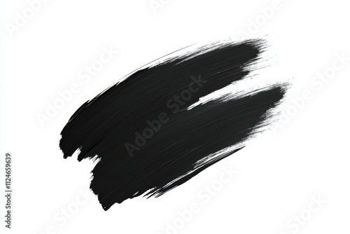 A black brush stroke on a white background