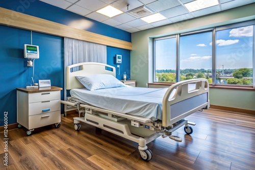 Hospital Adjustable Patient Bed, Medical Bed, Healthcare Equipment, Adjustable Height Bed, Hospital Furniture, Medical Supplies, ICU Bed, 