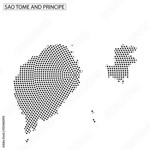 Unique representation of the geographic outline of Sao Tome and Principe islands