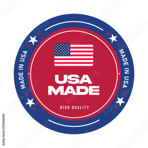  Made in Unite States of America stamp, logo, icon, poster. American product emblem. Quality Product American Made stamp, sticker. Made in USA.
 photo