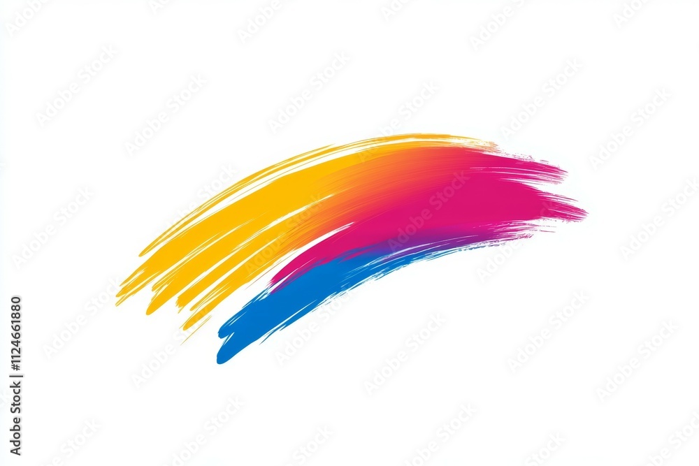 A colorful brush stroke on a white background A colorful brush stroke on a white background