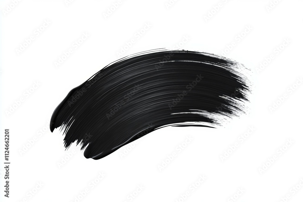 A black brush stroke on a white background A black brush stroke on a white background