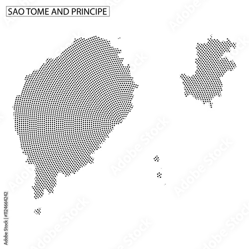 Unique representation of the geographic outline of Sao Tome and Principe islands