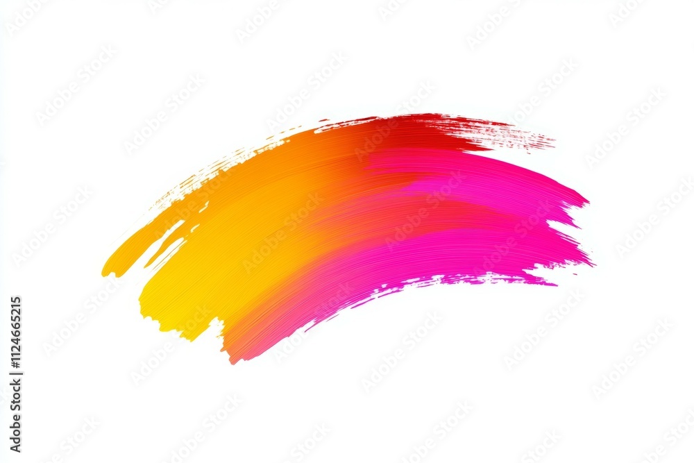 A brush stroke with a yellow and pink color A brush stroke with a yellow and pink color