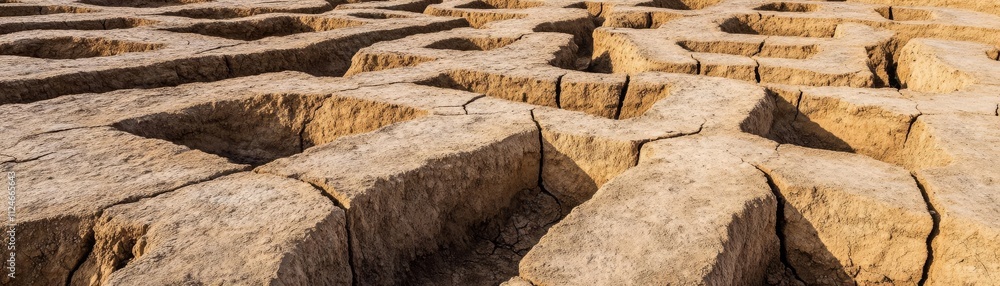 Cracks in dry earth forming surreal geometric patterns, nature s artwork Cracks in dry earth forming surreal geometric patterns, nature s artwork