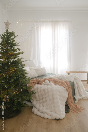 Cozy Christmas bedroom 