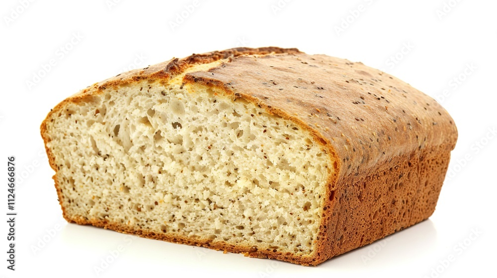 Slice of Wheat Bread Isolated on White Background, Nutritious and Versatile Loaf for Daily Meals and Snacks. Slice of Wheat Bread Isolated on White Background, Nutritious and Versatile Loaf for Daily Meals and Snacks.
