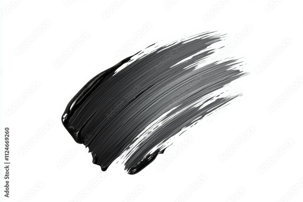A black brush stroke on a white background A black brush stroke on a white background