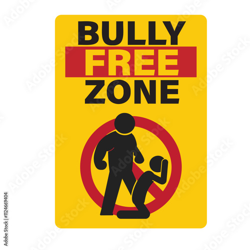 Isolated pictogram do not bully, no bullying zone, for school and children label safety sign 