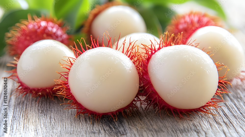 Detailed Closeup of Piled Rambutan Fruits Highlighting Their Textures and Surroundings Detailed Closeup of Piled Rambutan Fruits Highlighting Their Textures and Surroundings