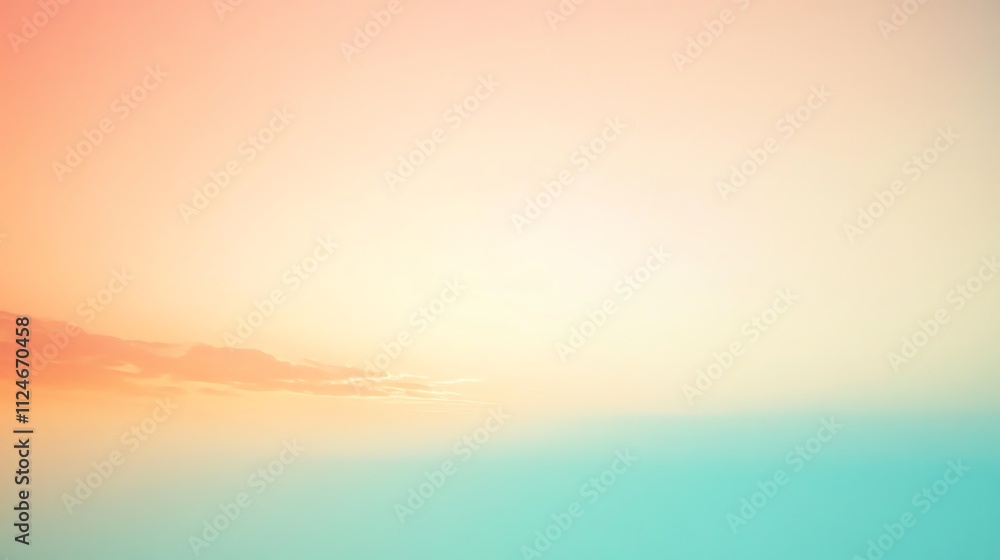 Fototapeta premium A soft, blurred background in pastel colors of peach, yellow, and green.