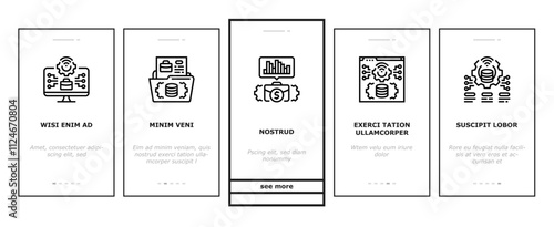 business process optimization onboarding mobile vector automation efficiency, strategy innovation, management analysis, improvement business process optimization illustrations