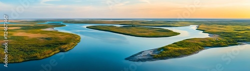 River deltas seen from above, merging natural forms with fractal beauty photo