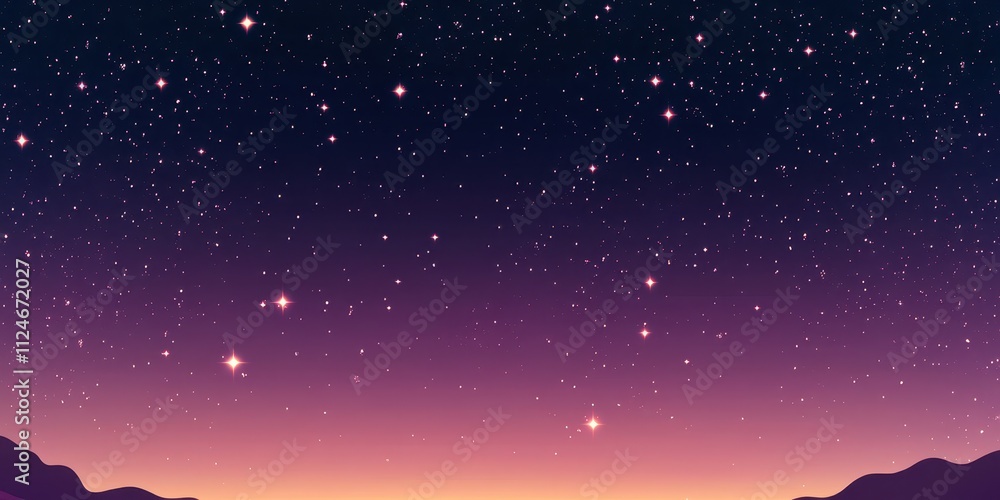 A dark, starry sky with constellations visible, a gradient from purple to black, the bottom half available for text. A dark, starry sky with constellations visible, a gradient from purple to black, the bottom half available for text.