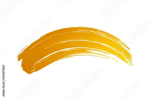 A yellow brush stroke on a white background