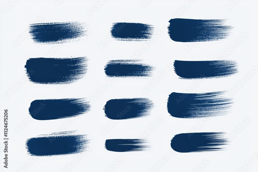 A set of blue brush strokes arranged in a grid A set of blue brush strokes arranged in a grid