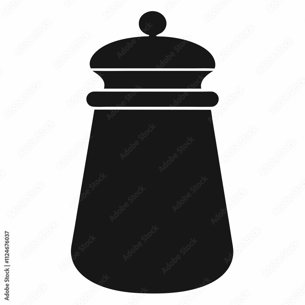 Black Silhouette Vector Illustration of a Pepper Shaker Black Silhouette Vector Illustration of a Pepper Shaker