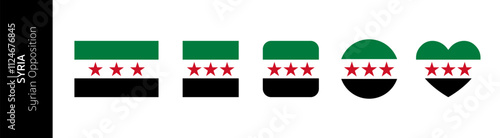 Flag of the Syrian Opposition or Revolution. Syria new Independence flag