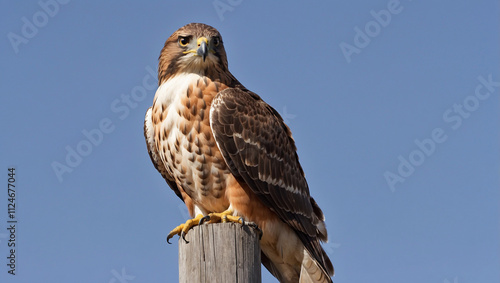 Wallpaper Mural Red-tailed Hawk Perched on Utility Torontodigital.ca