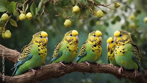 Wallpaper Mural Budgerigar Flock Torontodigital.ca