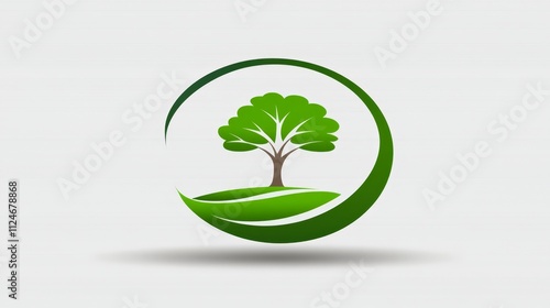 Eco Friendly Green Tree Logo Design photo