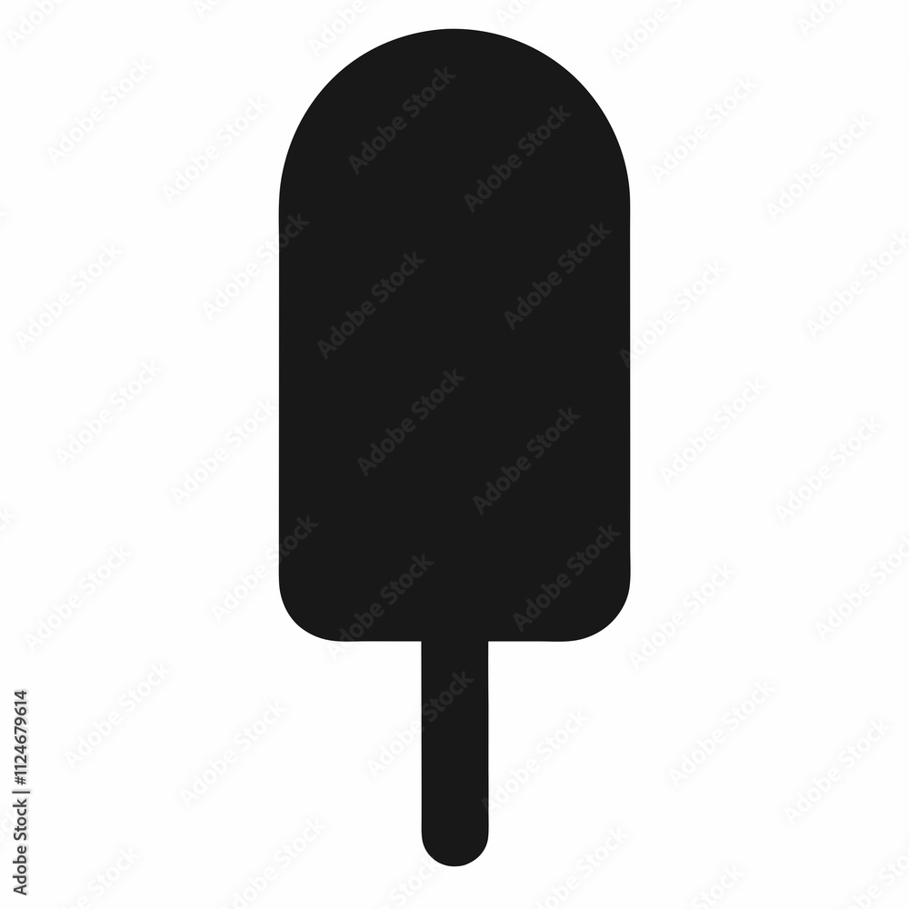 Black Silhouette Vector Illustration of a Popsicle Black Silhouette Vector Illustration of a Popsicle