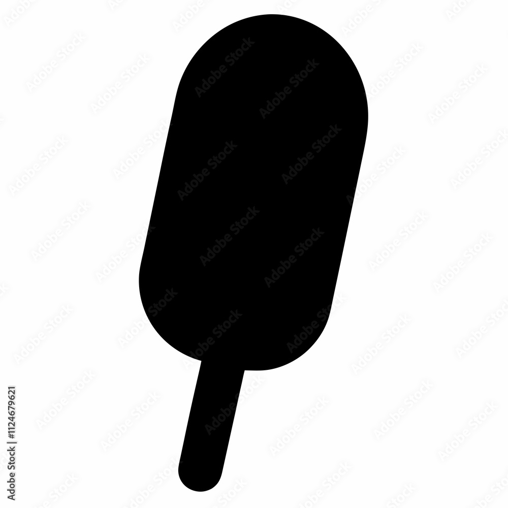 Black Silhouette Vector Illustration of a Popsicle Black Silhouette Vector Illustration of a Popsicle